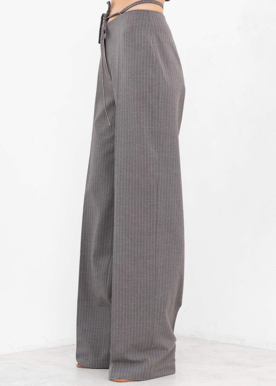 Брюки URBAN SIDE в полоску в серо-бежевом цвете - 40-42 (XS-S) - Серо-бежевый